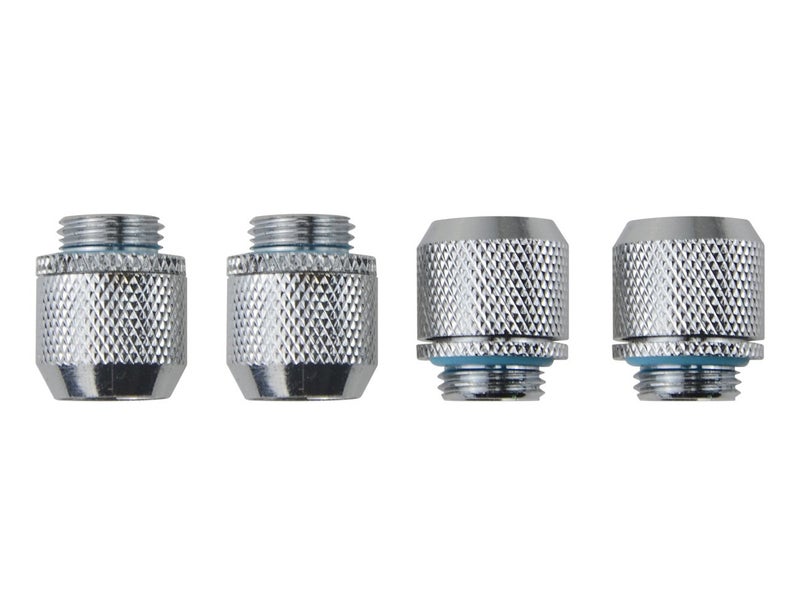 BXQINLENX Silver Chrome G1/4" to ID 3/8" OD 1/2" Soft TUBING Compression Fitting for Computer Water Cooling System Through Joint Straight Joint(4 PCS) - Image 1